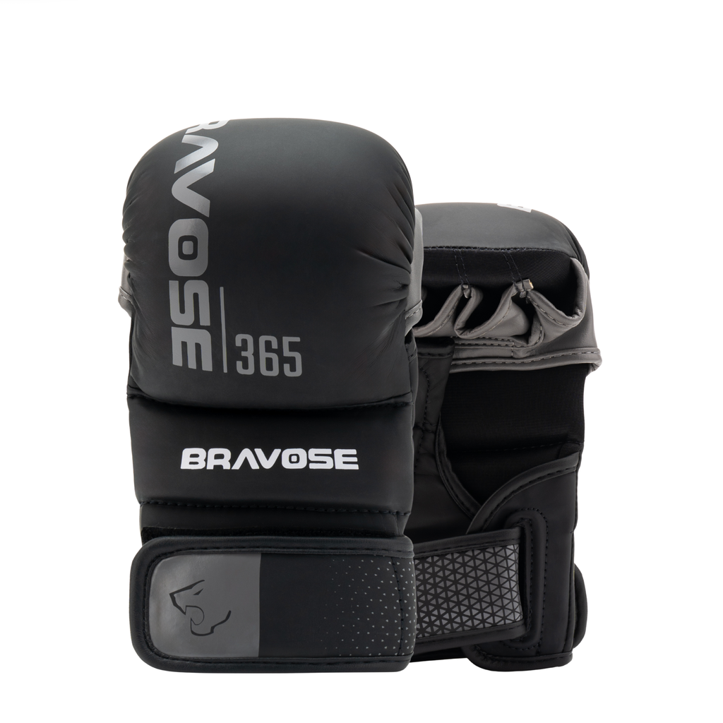 FitVora™ x Bravose: Pro-Series MMA Hybrid Sparring Gloves - Black