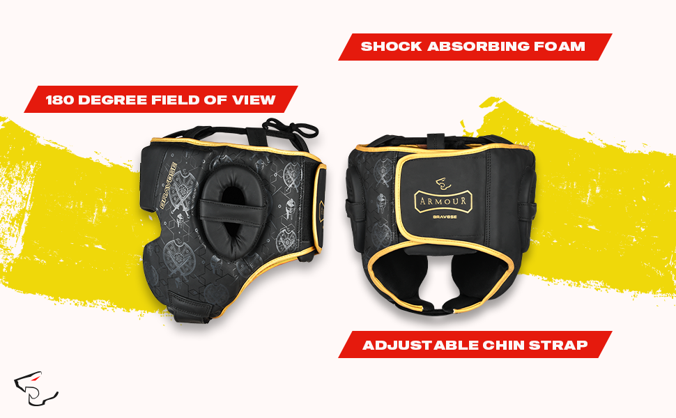 FitVora™ x Bravose: Armour 2.0 Elite Head Guard - Black/Gold