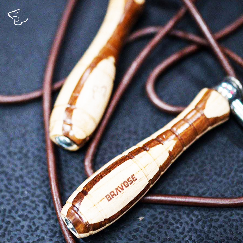 FitVora™ x Bravose: Pro Leather Skipping Rope - Classic Wooden Handles