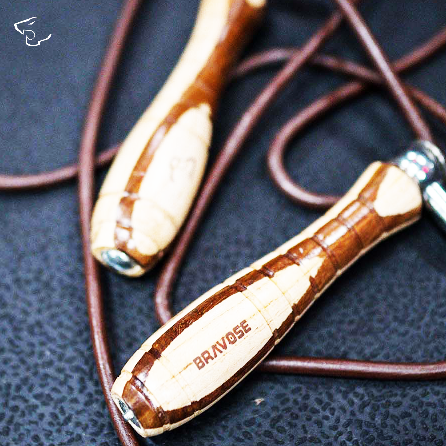 FitVora™ x Bravose: Pro Leather Skipping Rope - Classic Wooden Handles