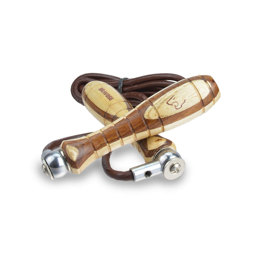 FitVora™ x Bravose: Pro Leather Skipping Rope - Classic Wooden Handles