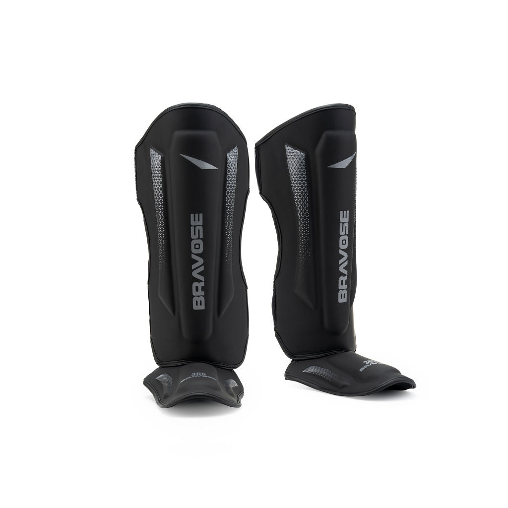 FitVora™ x Bravose: Pro-Series MMA & Muay Thai Shin Guards - Black