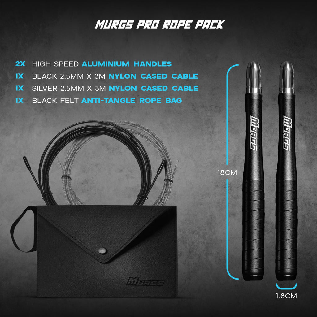 FitVora™ x Murgs®: Ultra-Speed Aluminium Jump Rope Pack - Professional Edition