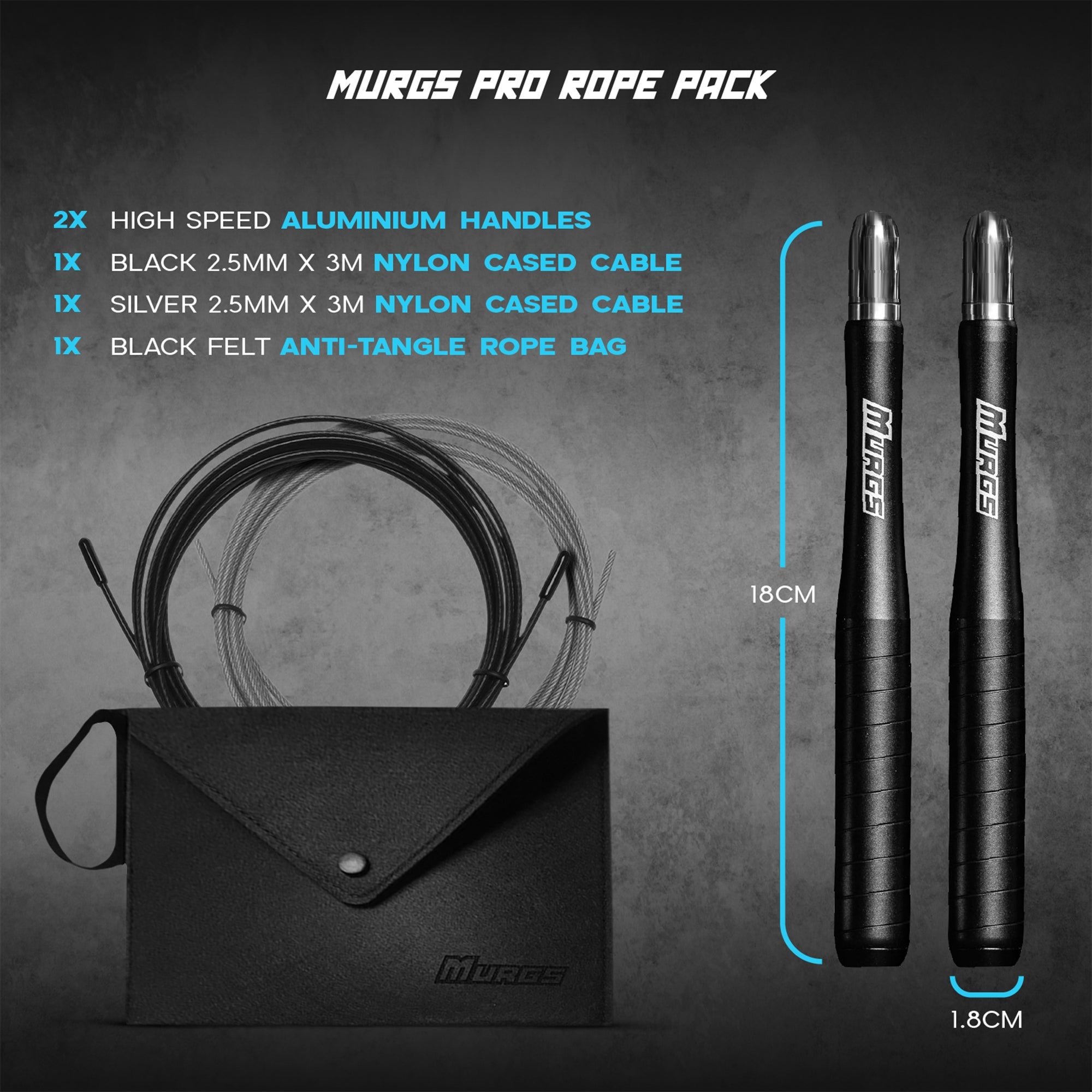FitVora™ x Murgs®: Ultra-Speed Aluminium Jump Rope Pack - Professional Edition